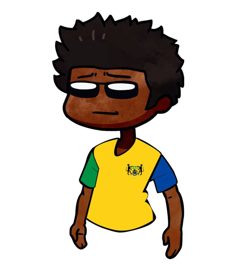 Chibi masculin au teint foncé, cheveux texturés