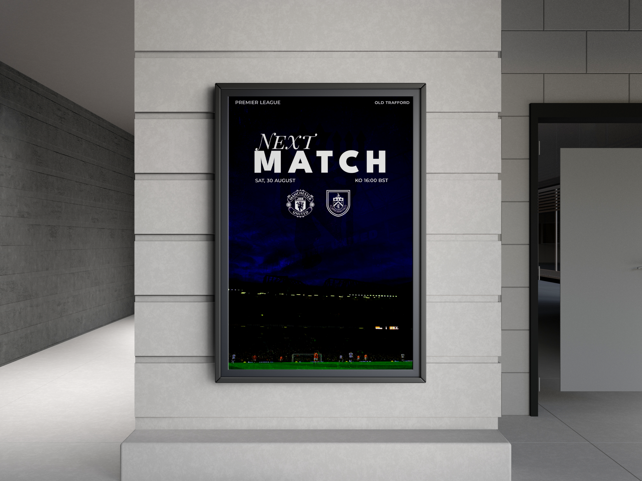 mockup Poster match – Manchester United vs Burnley